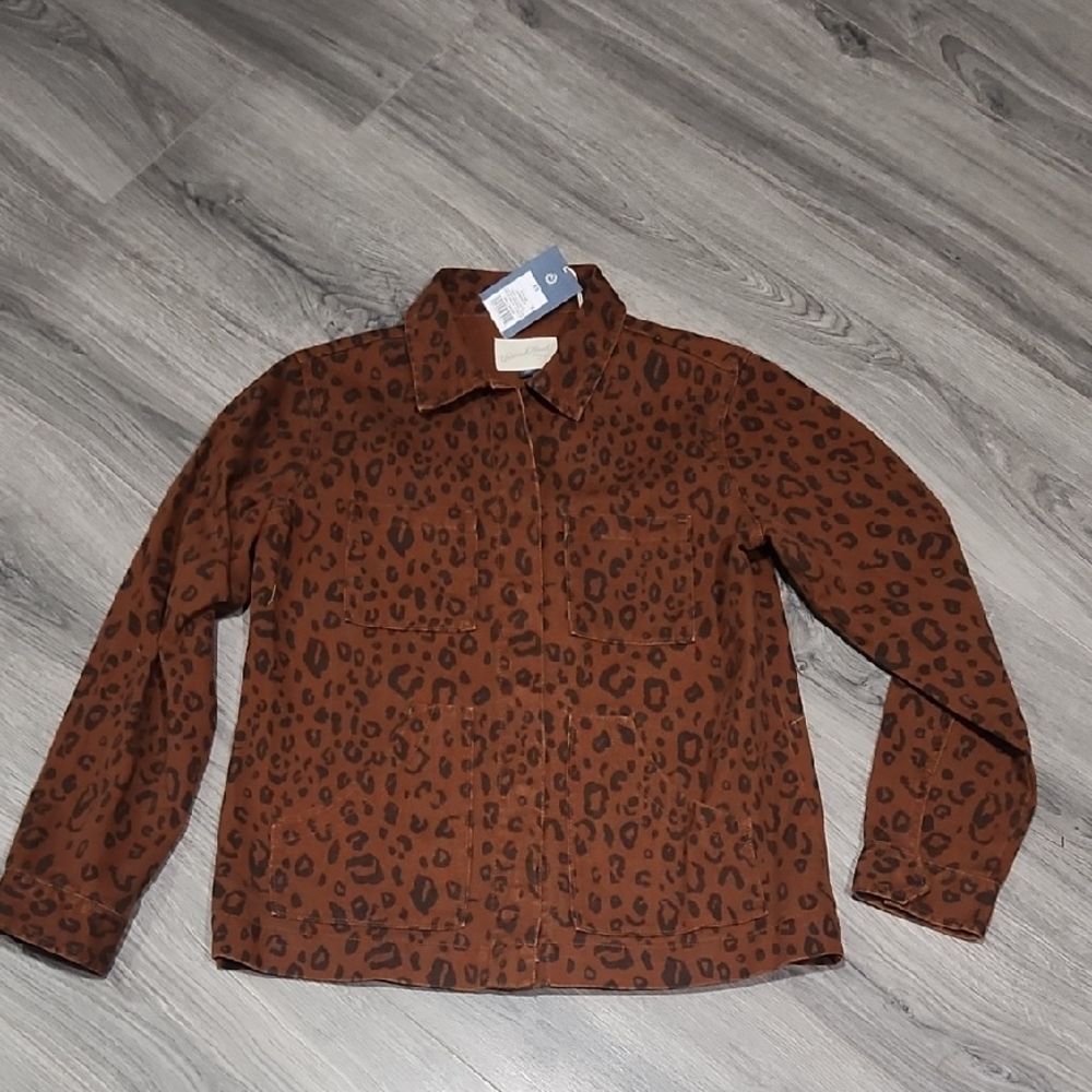 NWT Universal Leopard Chore Denim Jacket